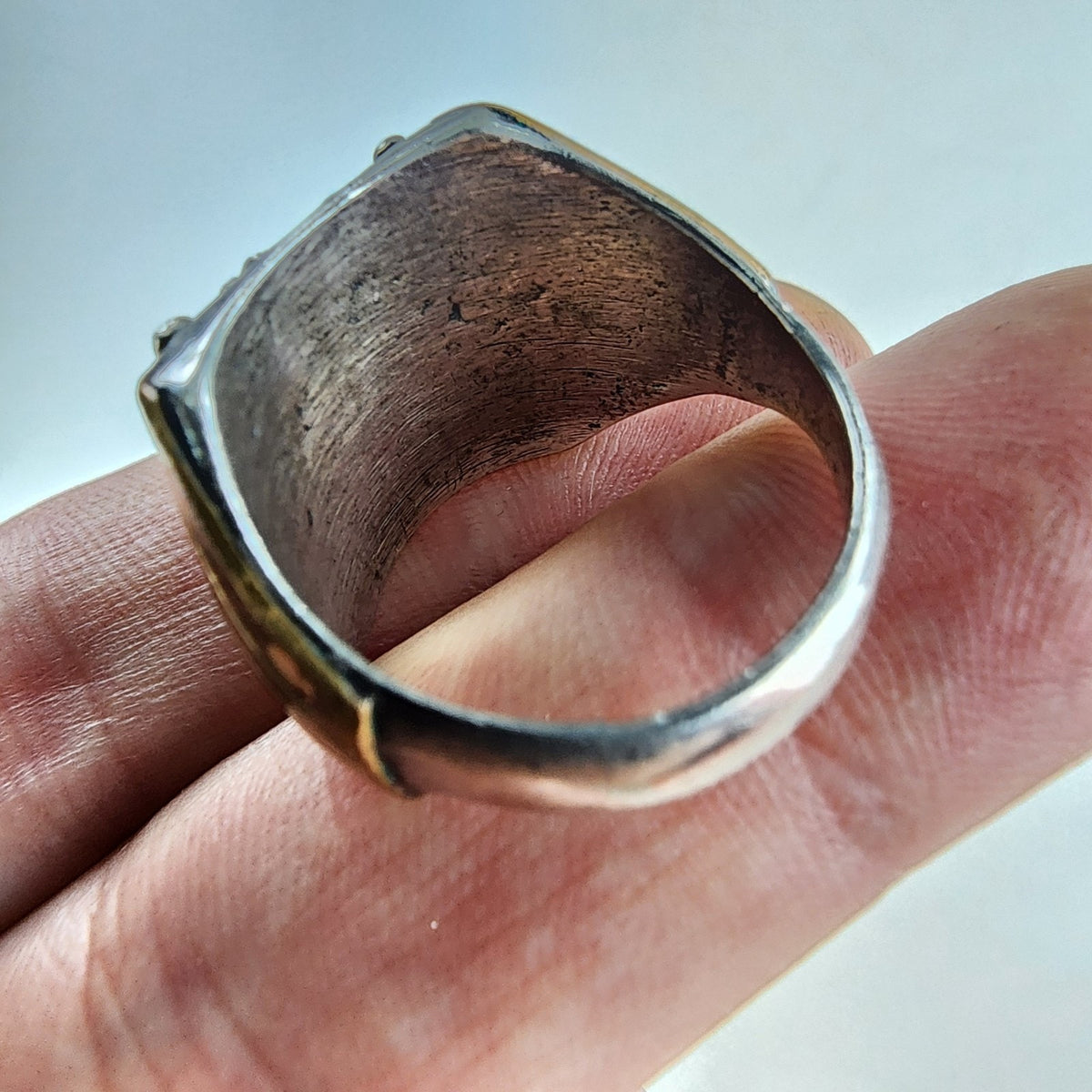 Black Hills Gold Eagle Mens Ring Size 11 Sterling Silver 925 & Brass Vintage