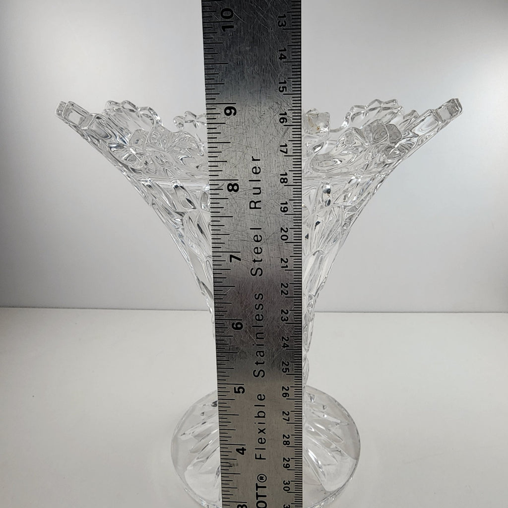 9" Crowned Crystal Vase by Shannon Crystal Czech Republic