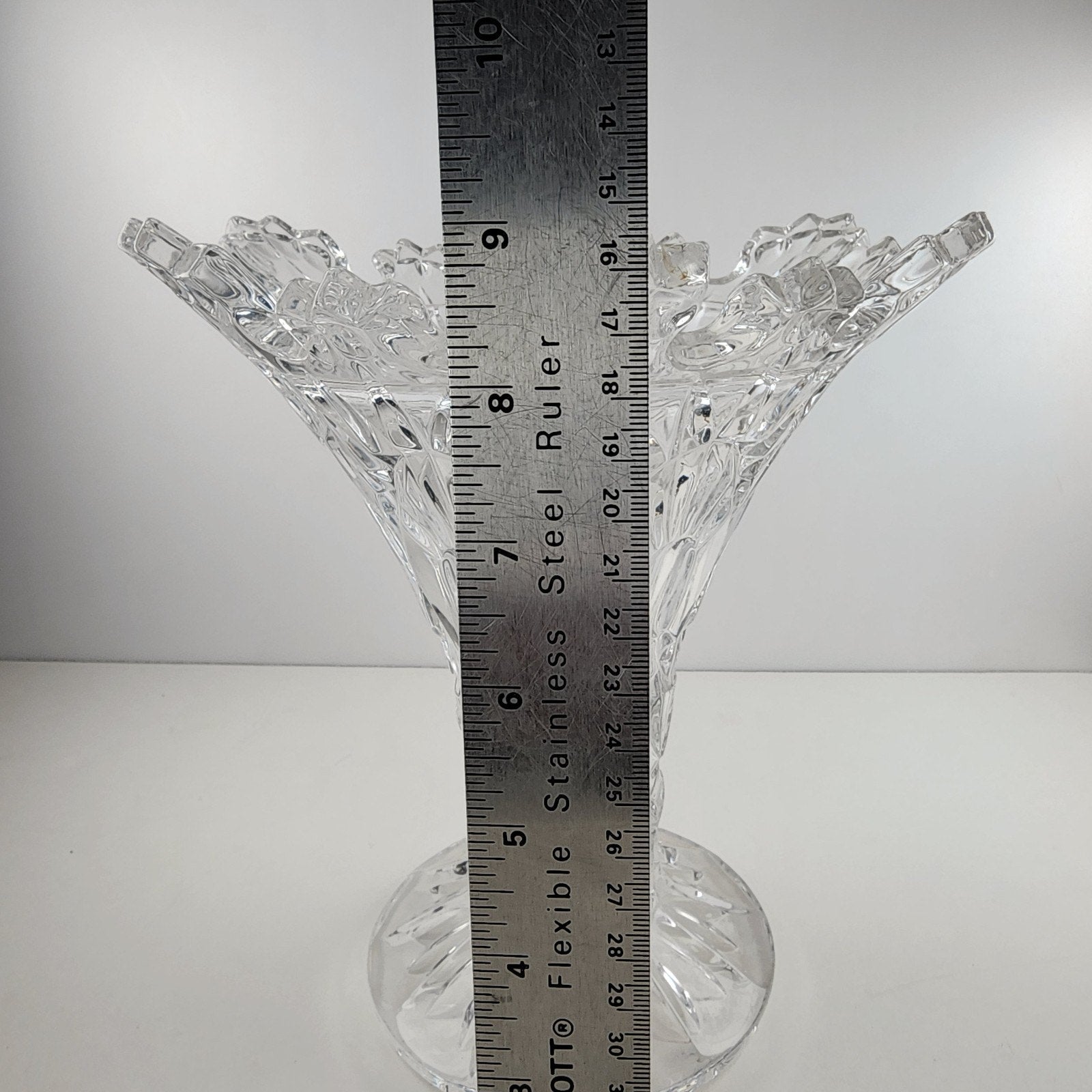 9" Crowned Crystal Vase by Shannon Crystal Czech Republic