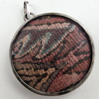 Peru Pre-Columbian Weaving Fragment Sterling Silver 925 Pendant Vintage
