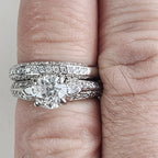 Vintage .900 Platinum Natural Diamond Wedding Set 1.00ct Center Stone 8.2g