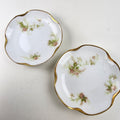 3" Porcelain Butter Pat Dish Pair Limoges France Hand Painted Vintage