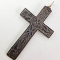 Russian Orthodox Imperial Engraved Floral 84 Silver 875 Crucifix Cross Pendant
