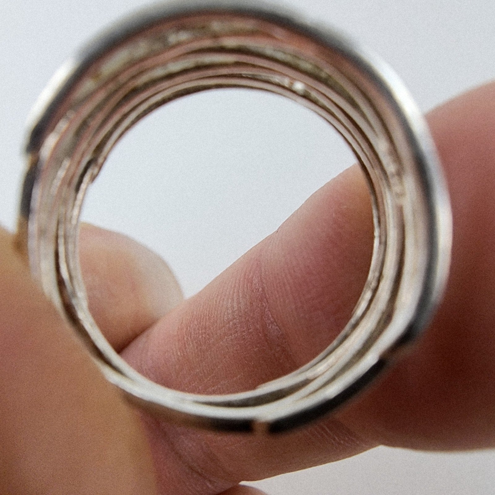Expanded Lattice Openwork Ring Size 7 3/4 Sterling Silver 925 Vintage