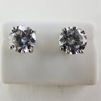 4.0ctw Round Cut Moissanite Stud Earrings Sterling Silver 925 VVS1 D Color
