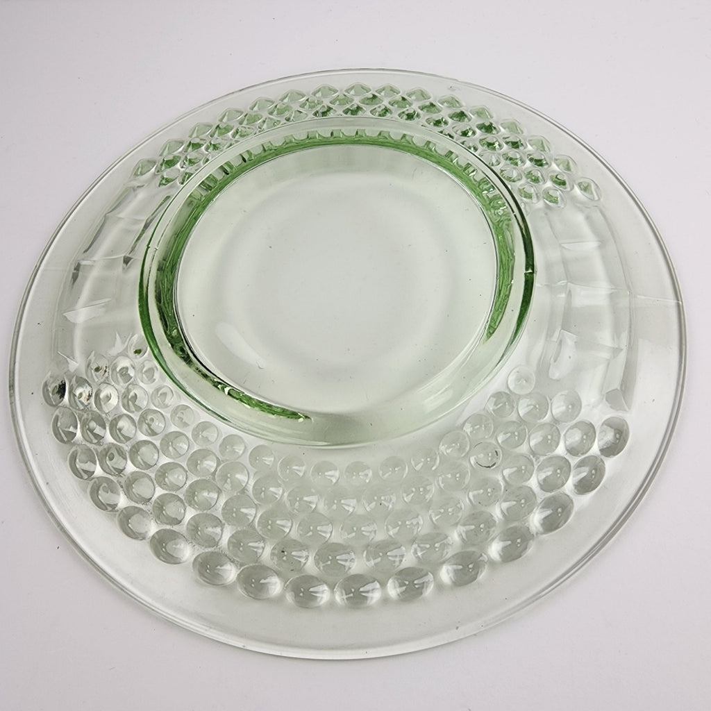 8" UV Uranium Green Glow Glass Plate by American Pioneer Set of 4
