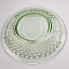 8" UV Uranium Green Glow Glass Plate by American Pioneer Set of 4