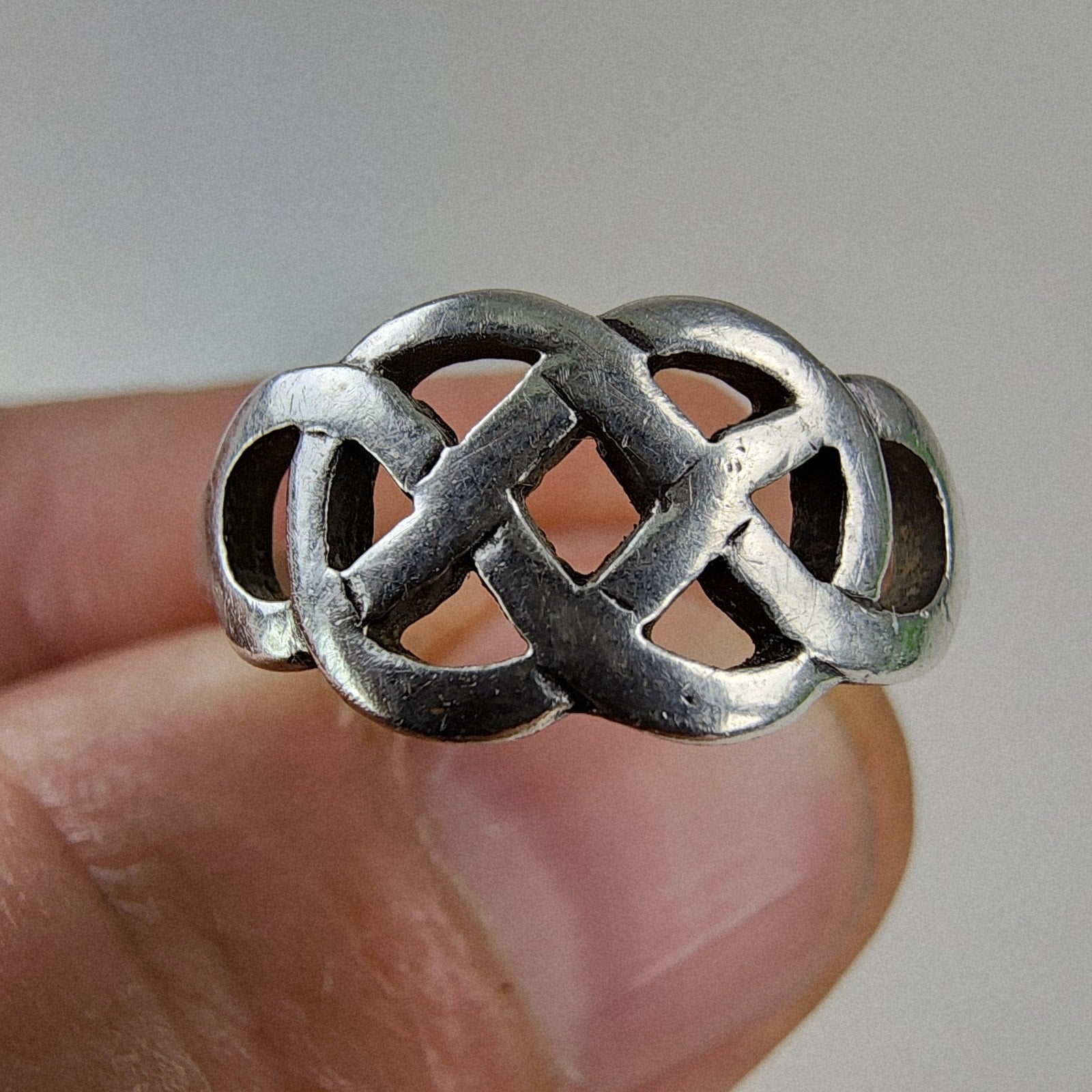 Celtic Twisted Knot Ring Size 8 3/4 Sterling Silver 925 Vintage Band