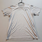 Medium Nike Running Dri-Fit T-Shirt Gray Vintage Mens Active Wear Short Sleeve