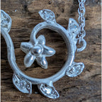 14K White Gold Diamond Accent Floral Vine 16" Necklace by Victoria Cunningham