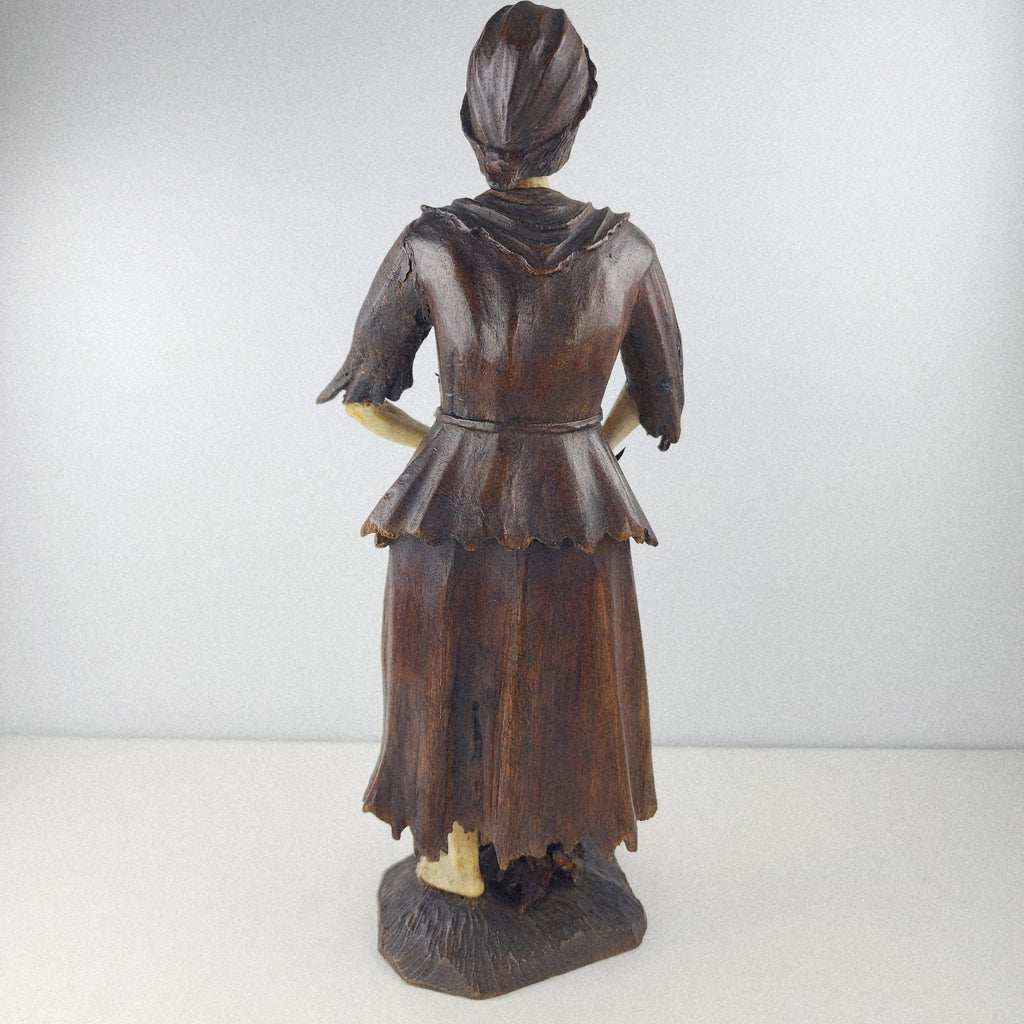 18th C Carved Wood Beggar Couple by Simon Troger or Follower Museum Quality
