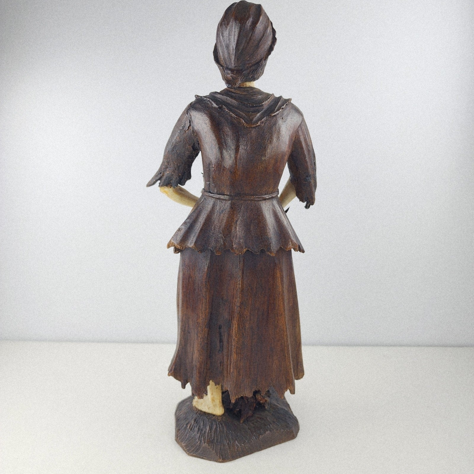 18th C Carved Wood Beggar Couple by Simon Troger or Follower Museum Quality