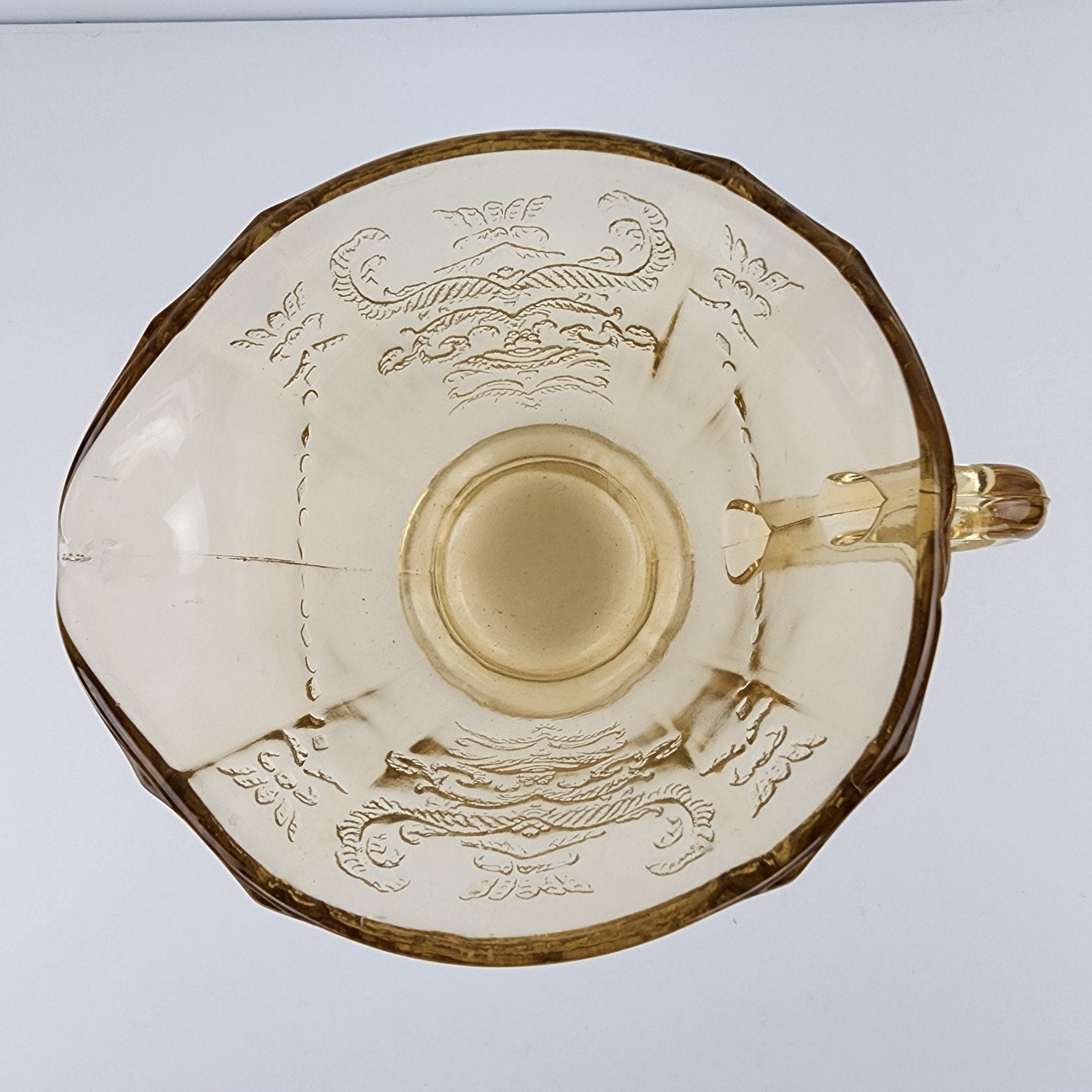 Federal Glass Amber Depression Glass Madrid Creamer Vintage