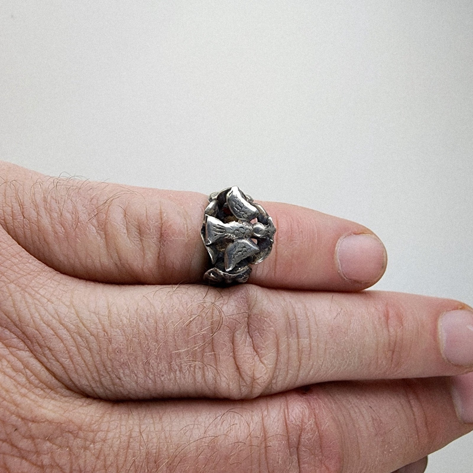 Guardian Angel Ring Size 5 Sterling Silver 925 Vintage
