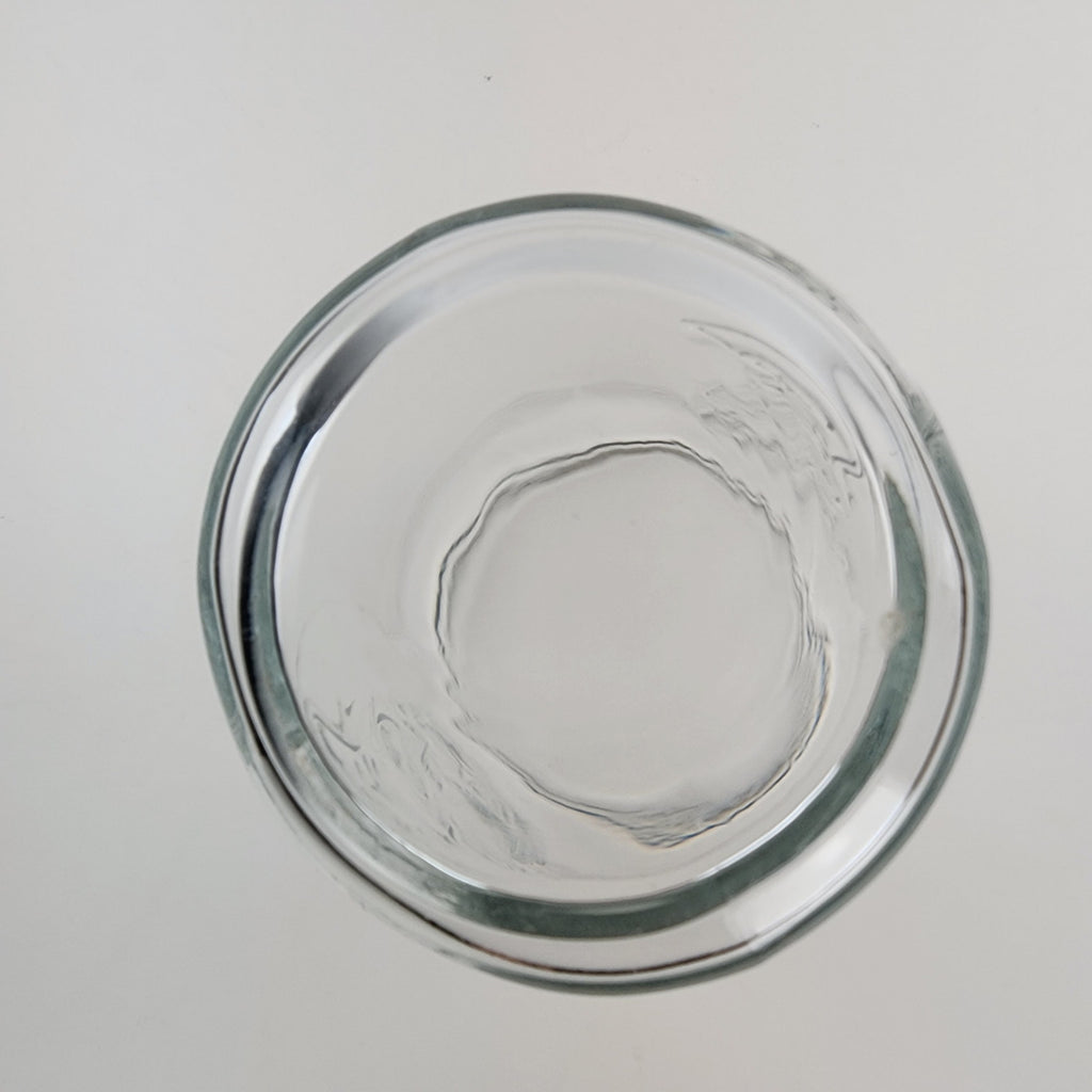 Coca Cola Can Shaped Classic Clear Embossed Glass Tumbler 4 3/4" Tall