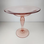 7" Pink Depression Glass Compote Vintage Stemware Candy Dish