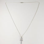 22" Moissanite Ankh Necklace Sterling Silver 925 New Iced Out