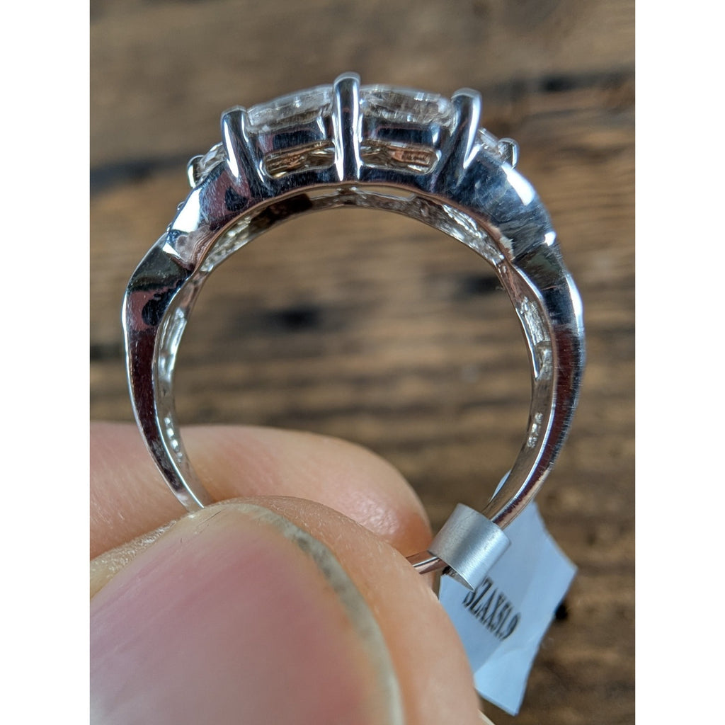 New Gemstone Cluster Sterling Silver 925 Ring Size 9