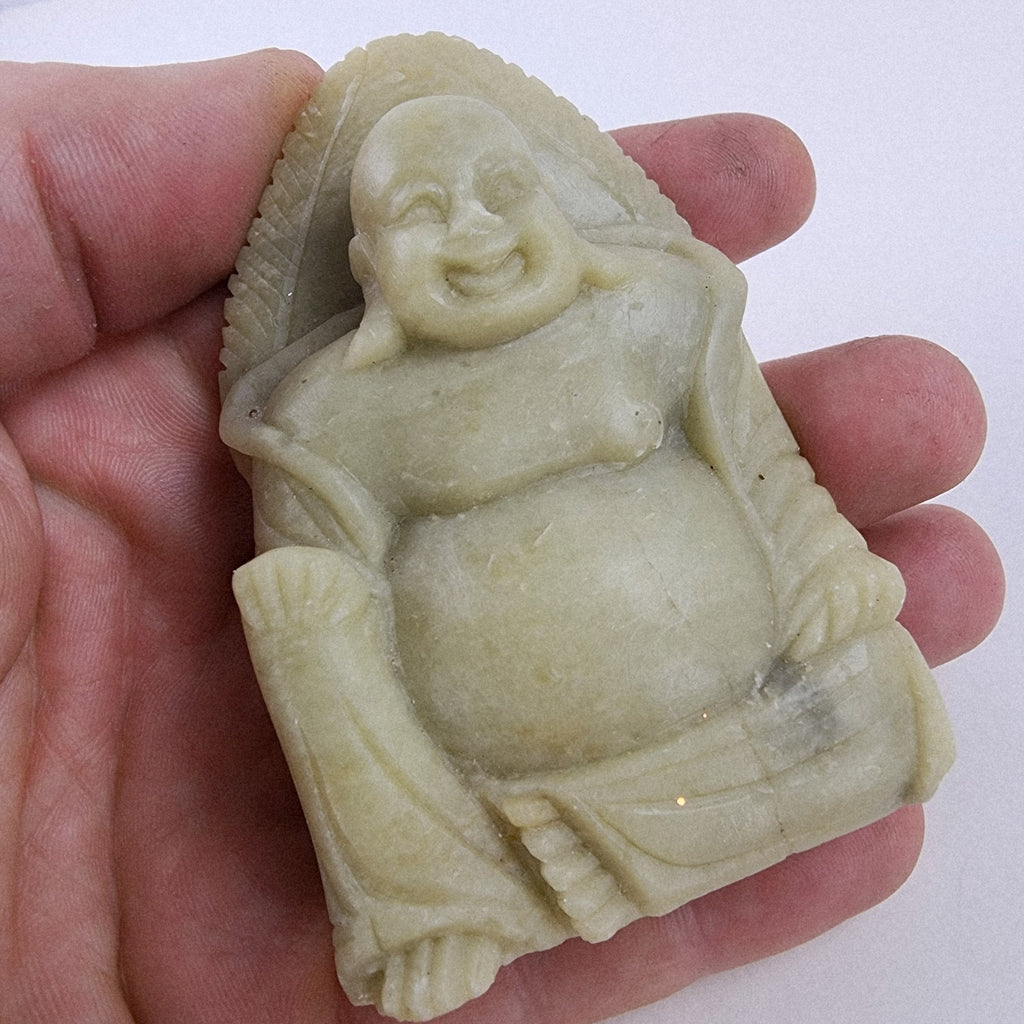 Seated Buddha Soapstone Chinese Stone Carving Vintage