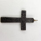 Russian Orthodox Imperial Engraved Floral 84 Silver 875 Crucifix Cross Pendant