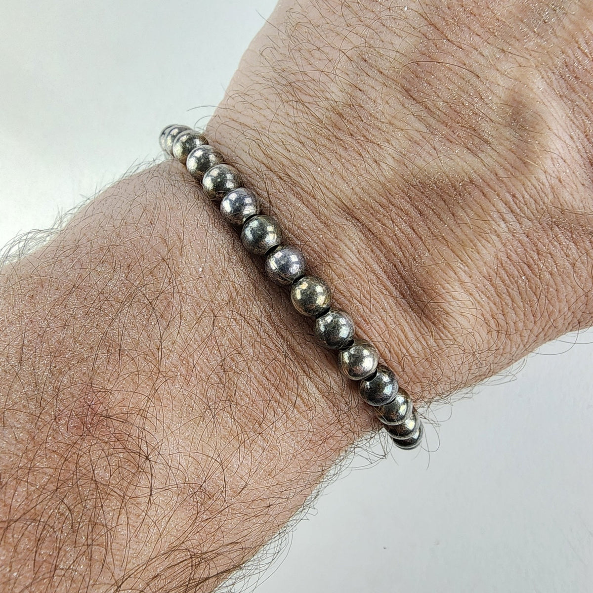 7 1/2" Silpada 6mm Ball Sterling Silver 925 Beaded Bracelet Vintage