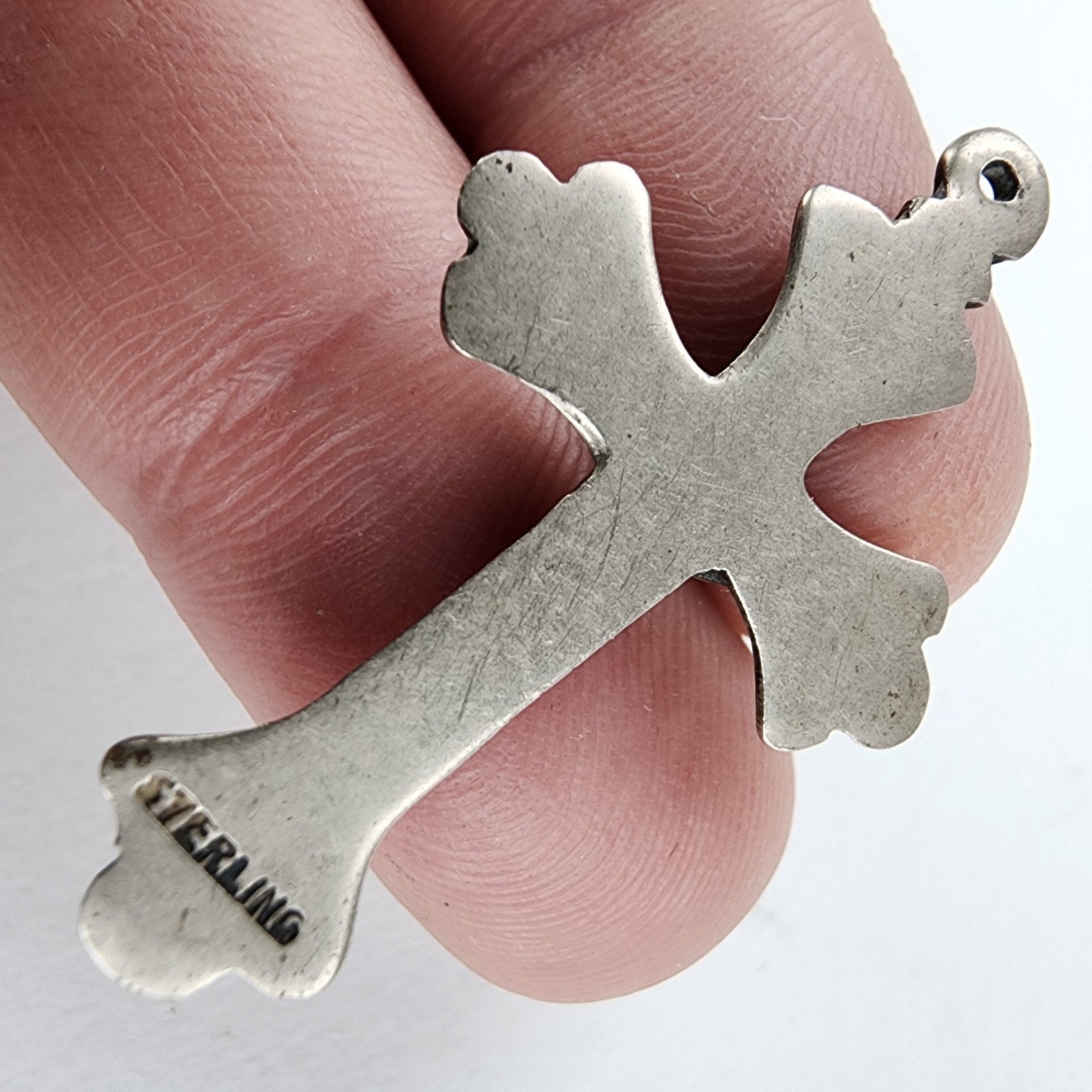 Cross Pendant Sterling Silver 925 Vintage Marked