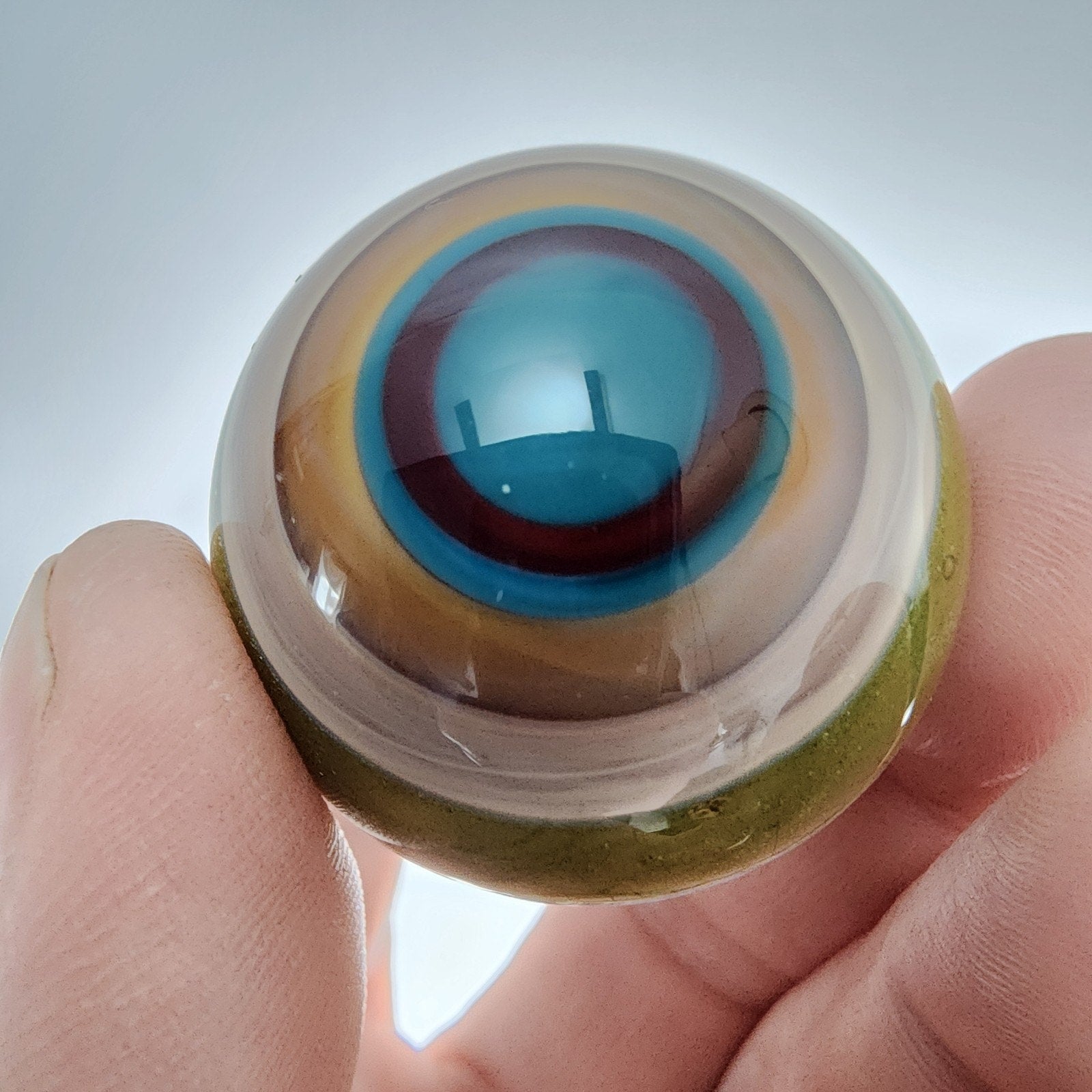 Keys Glass 32mm Coral Reef Marble with Opal Accents Signed 2014 Boro
