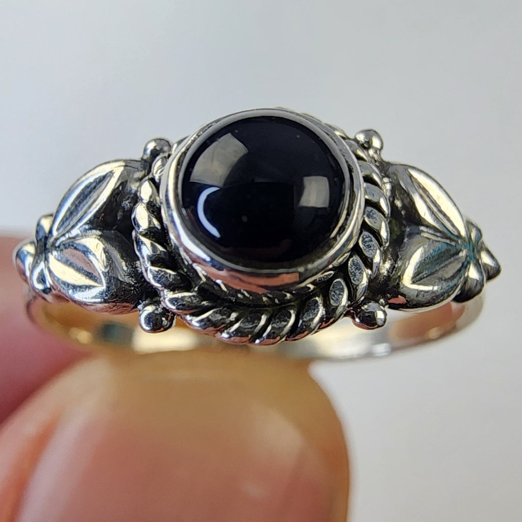 Sterling Silver 925 Black Onyx Southwestern Ring Size 7 1/2 New