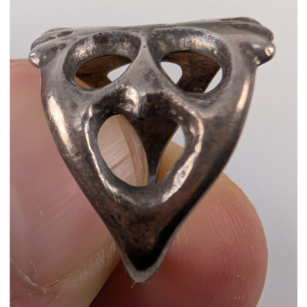 Old Pawn Native Navajo Sterling Silver 925 Sand Cast Ring Size 4 1/2