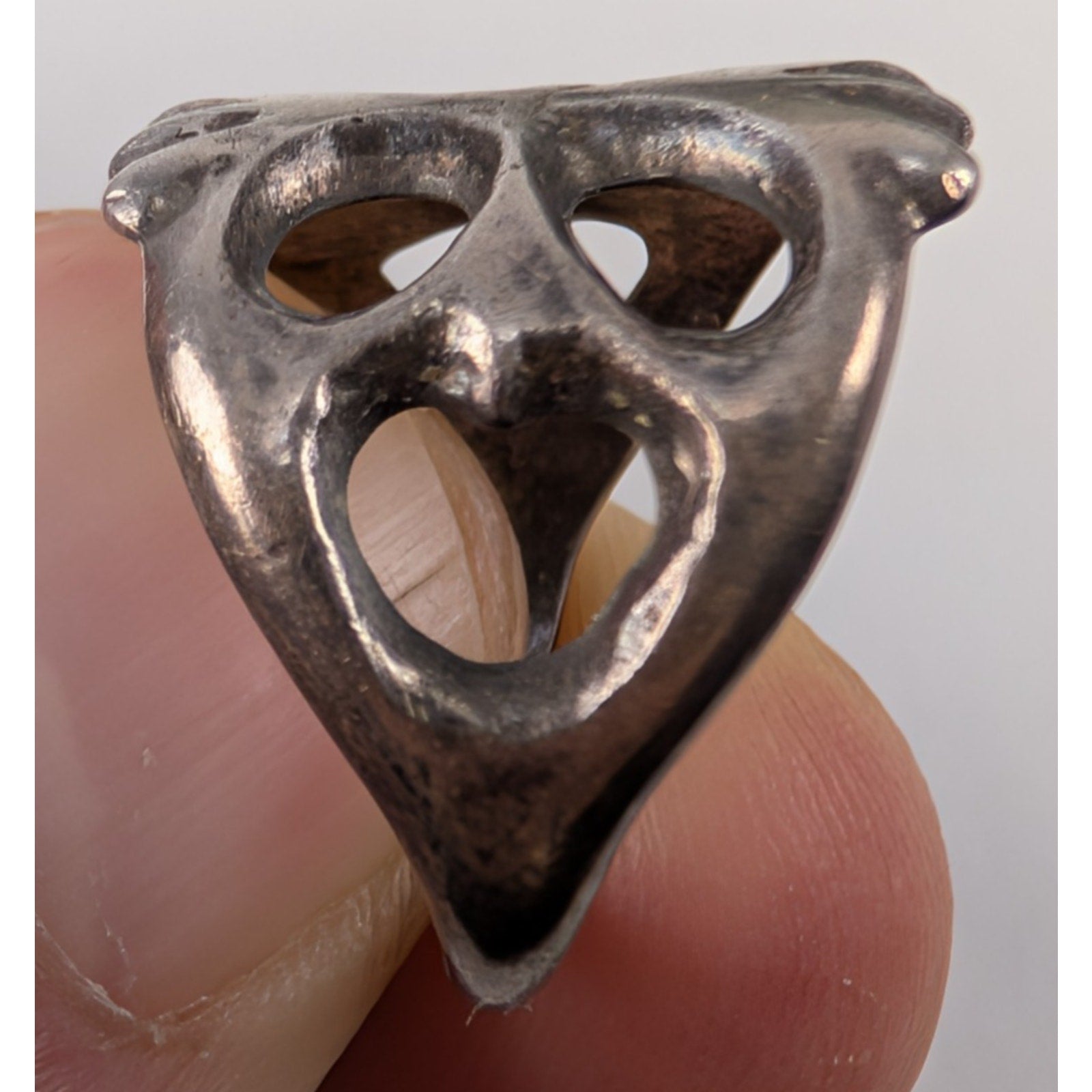 Old Pawn Native Navajo Sterling Silver 925 Sand Cast Ring Size 4 1/2