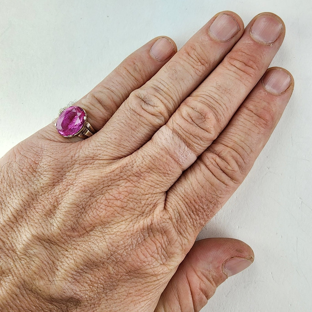 Purple Sapphire 2 Tone Gold Finish Russian Ring Size 9 Sterling Silver 875