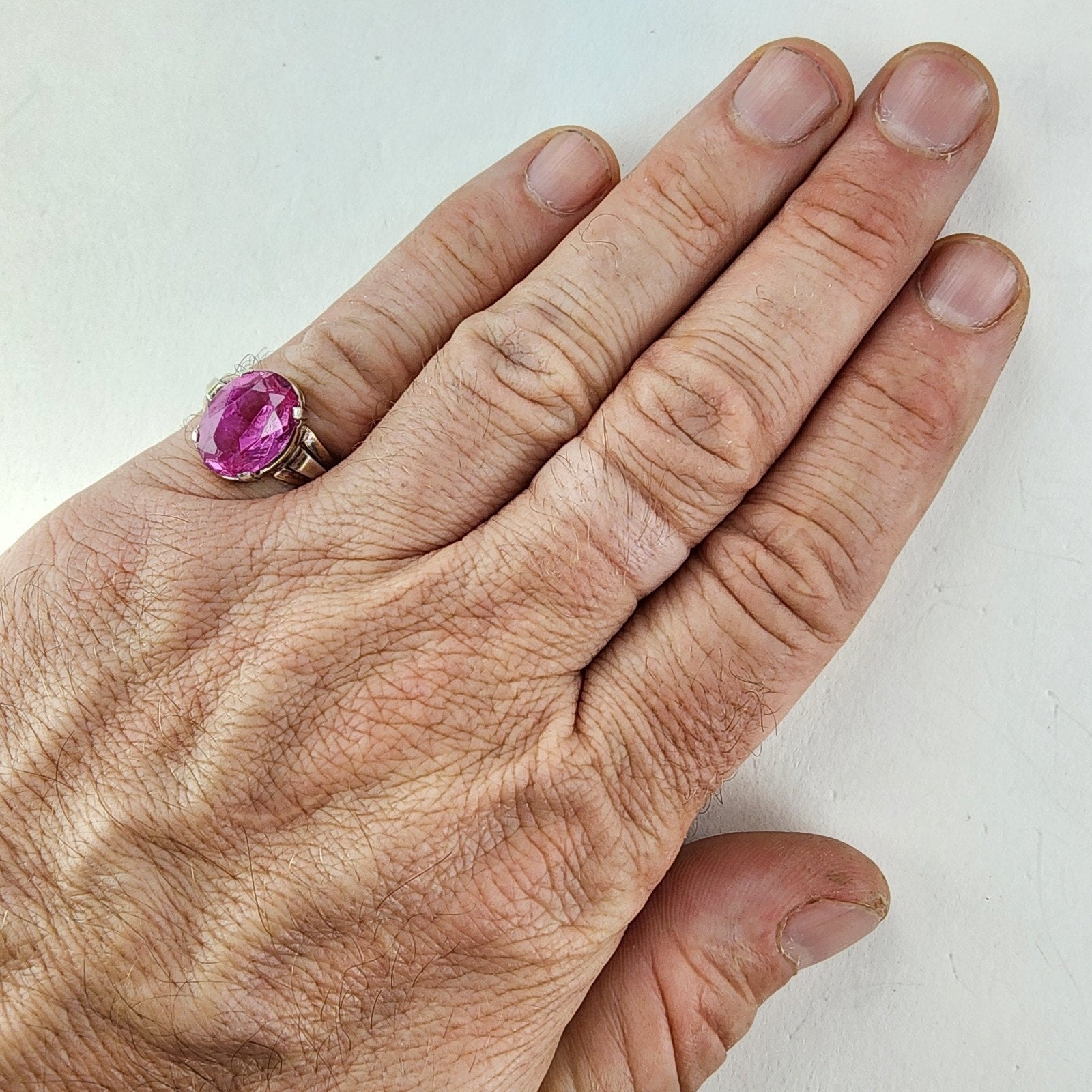 Purple Sapphire 2 Tone Gold Finish Russian Ring Size 9 Sterling Silver 875