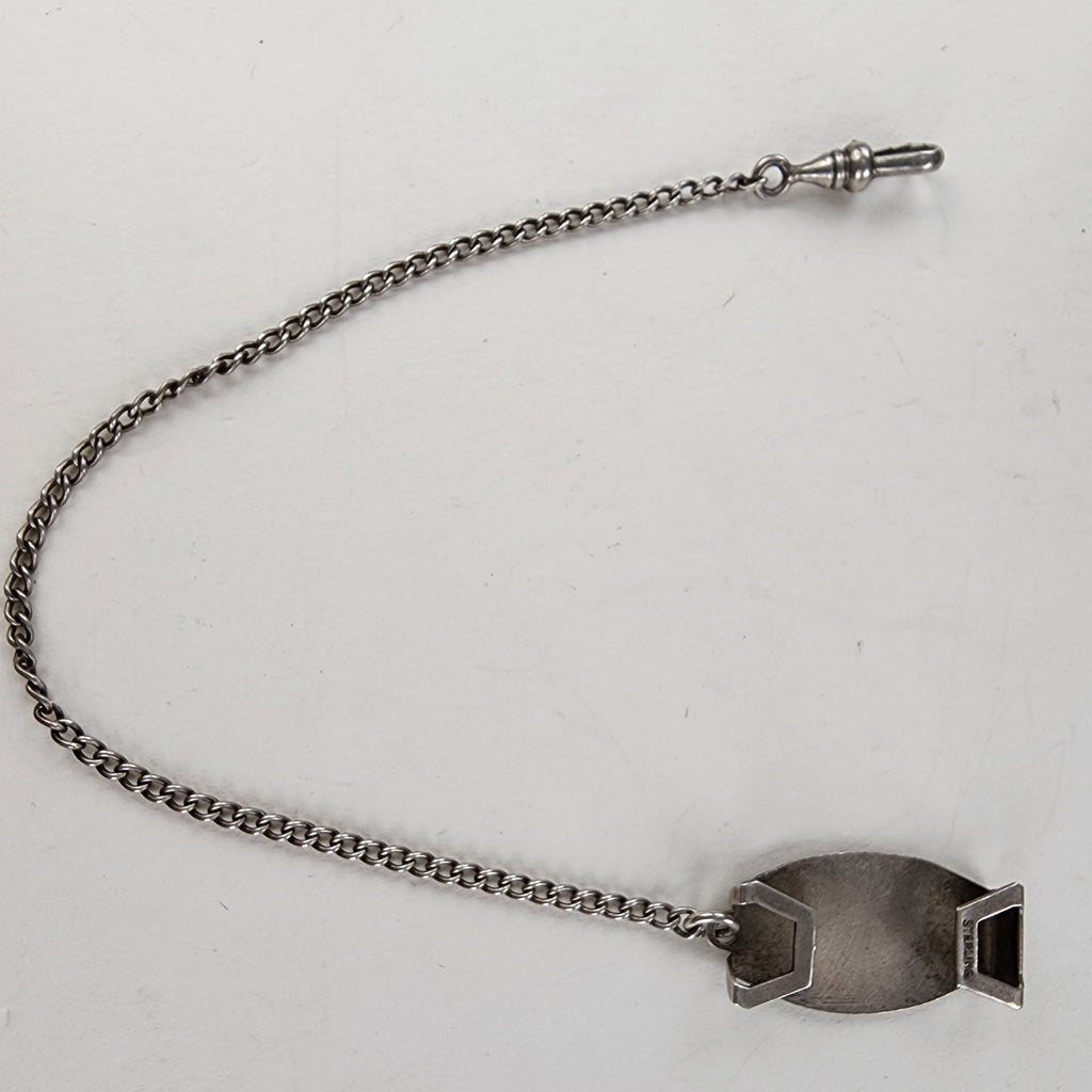 Victorian Sterling Silver 925 Pocket Watch Fob 1" Belt Loop