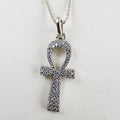 22" Moissanite Ankh Necklace Sterling Silver 925 New Iced Out