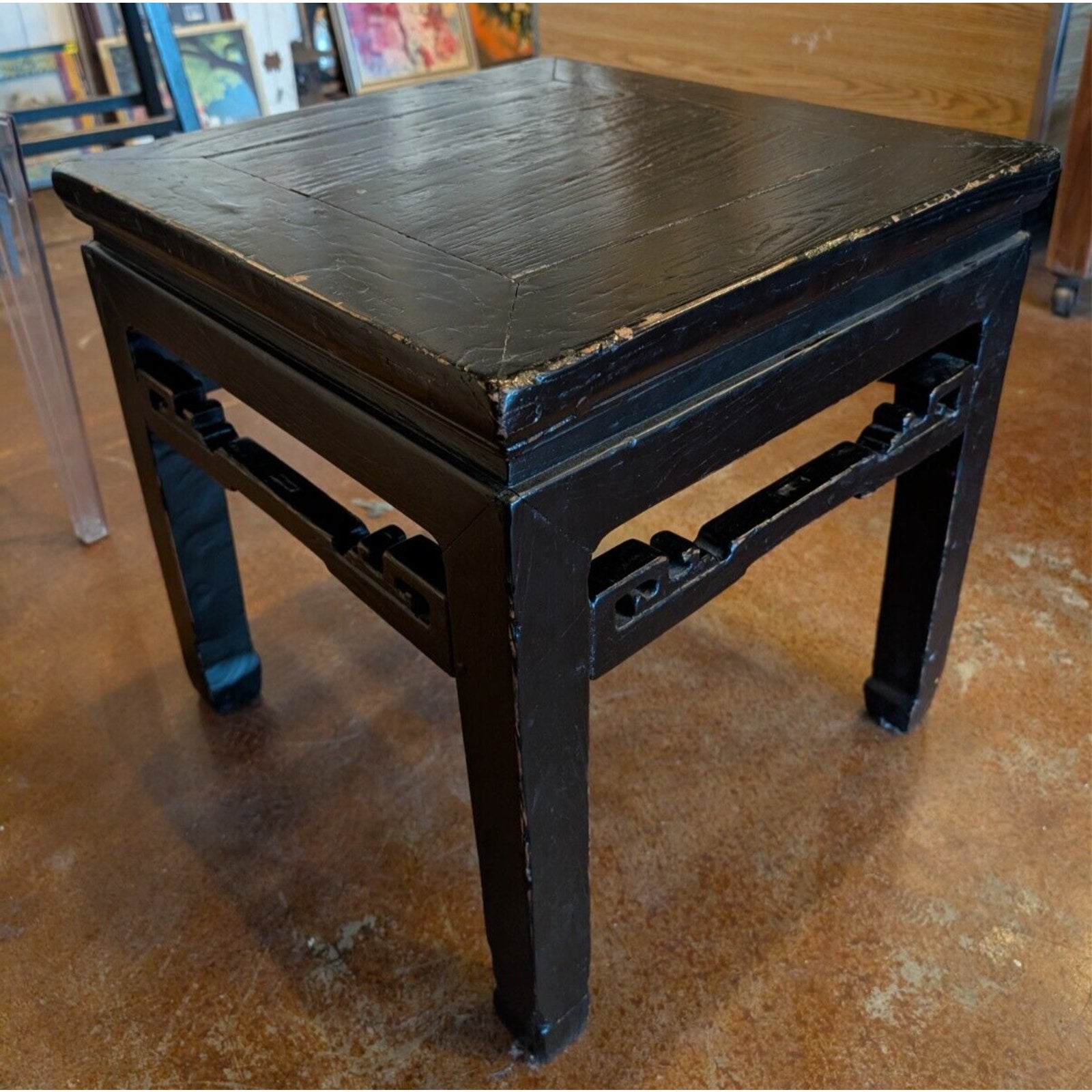 19th C. Chinese Ming Side Table End Table Ebonized