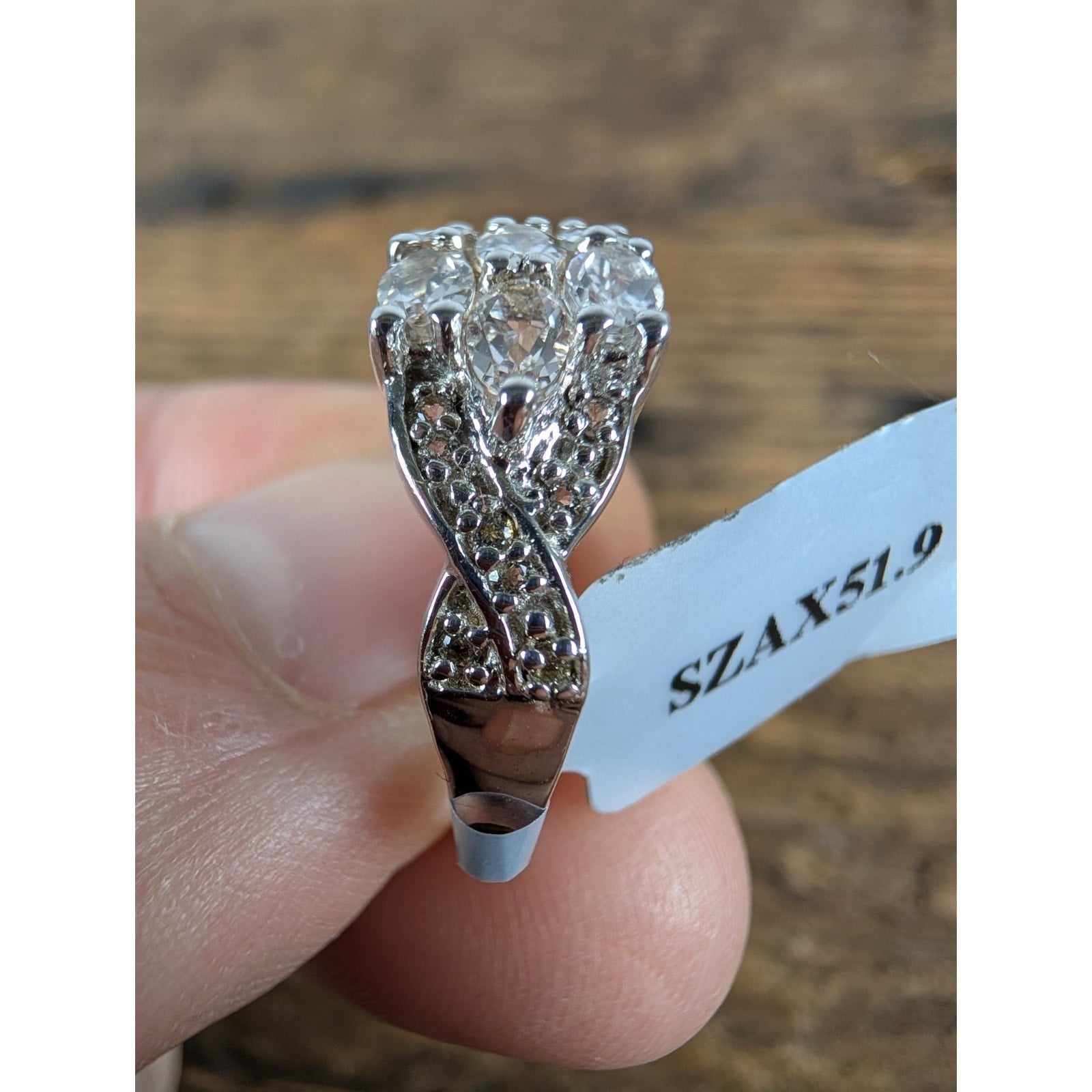 New Gemstone Cluster Sterling Silver 925 Ring Size 9