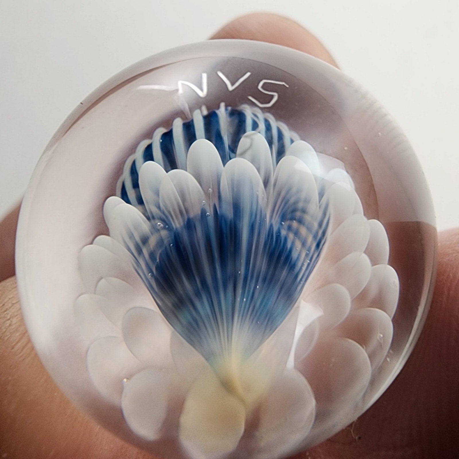 25mm Flower Implosion Marble 2013 by NVS Glass Handmade Boro