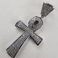 Iced Out Moissanite Ankh Pendant Sterling Silver 925 New
