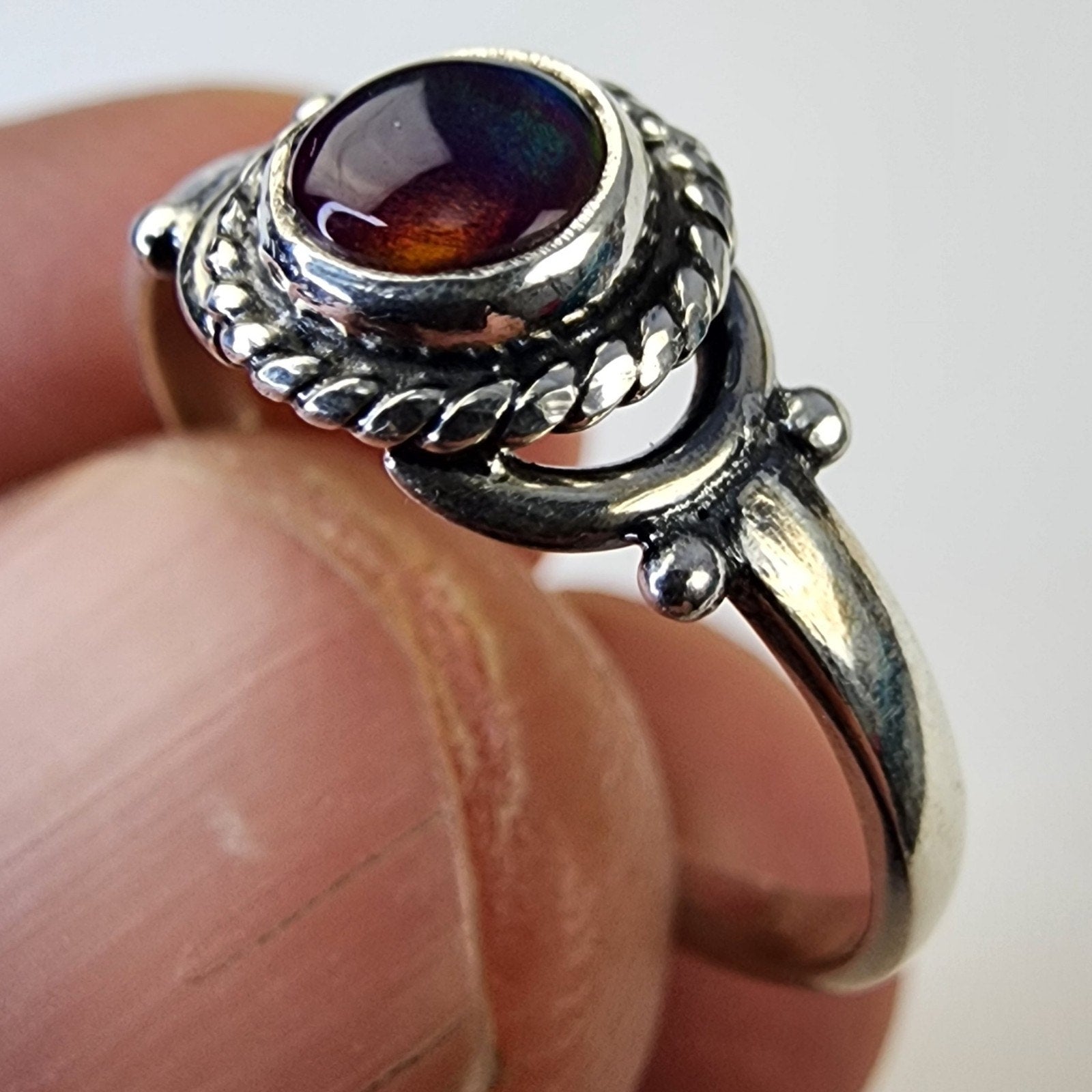 Sterling Silver 925 Balloon Opal Southwestern Ring Size 7 New