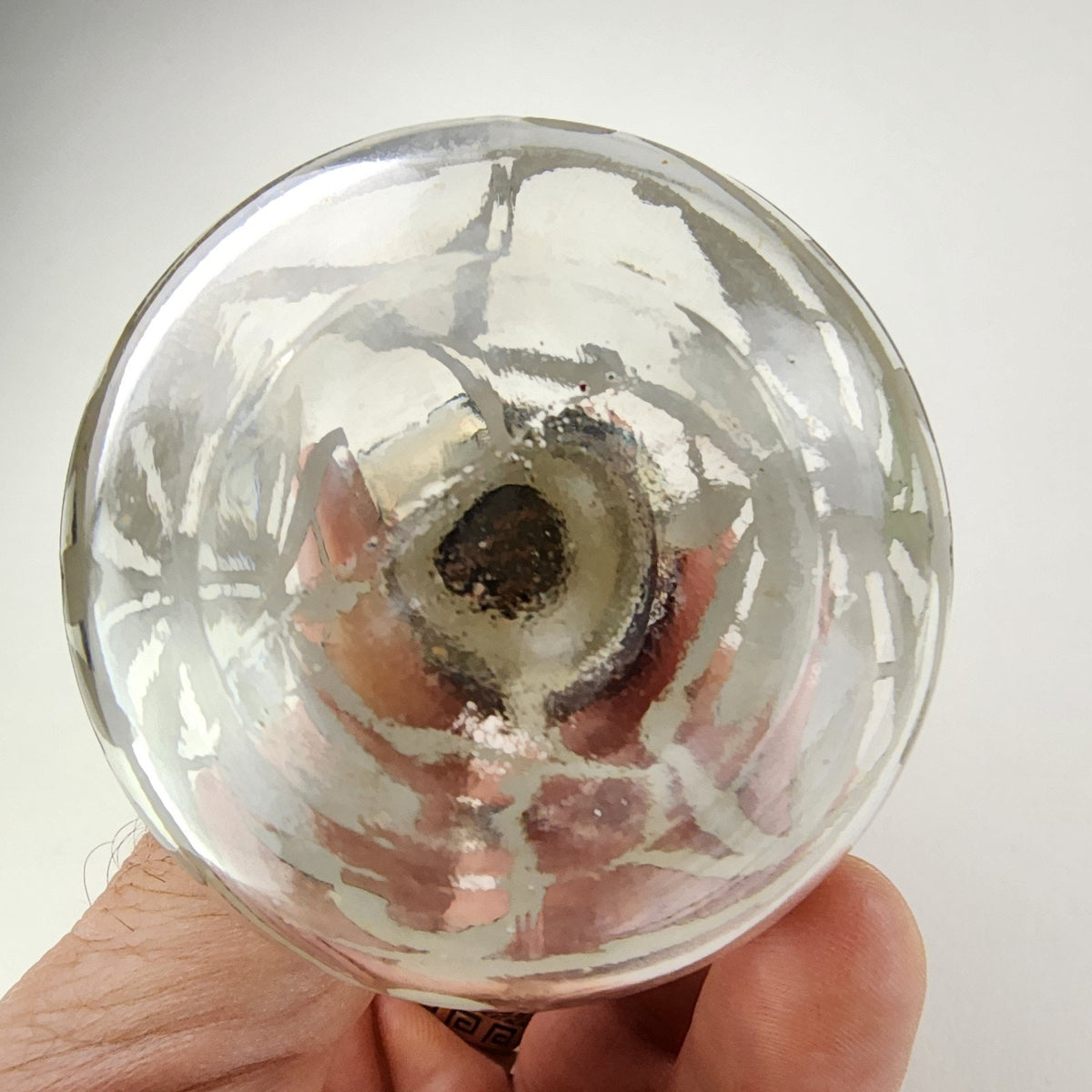 Art Nouveau Sterling Silver Overlay Glass Perfume Bottle with Stopper