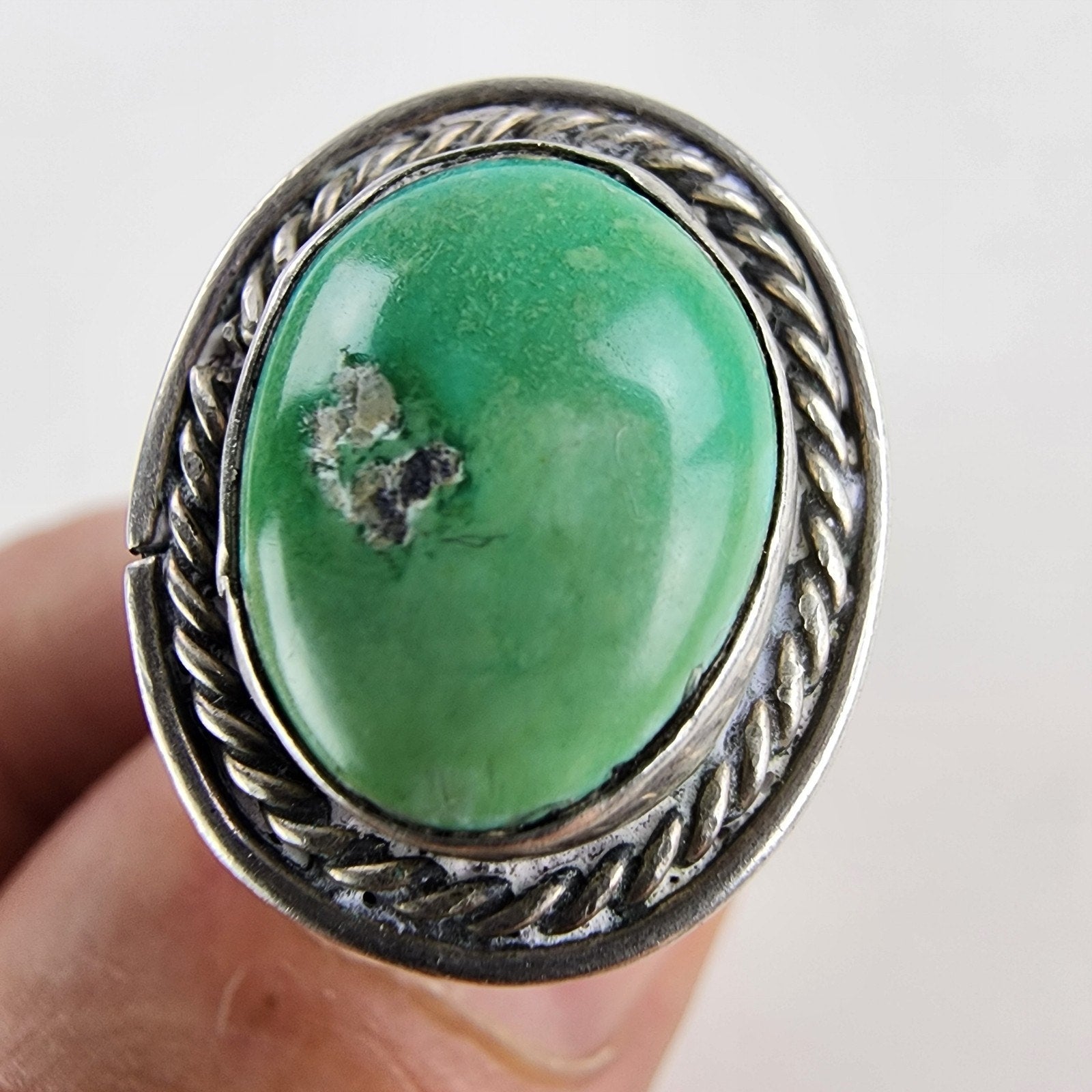 Royston Turquoise Navajo Ring Size 5 3/4 Sterling Silver 925 Vintage Old Pawn
