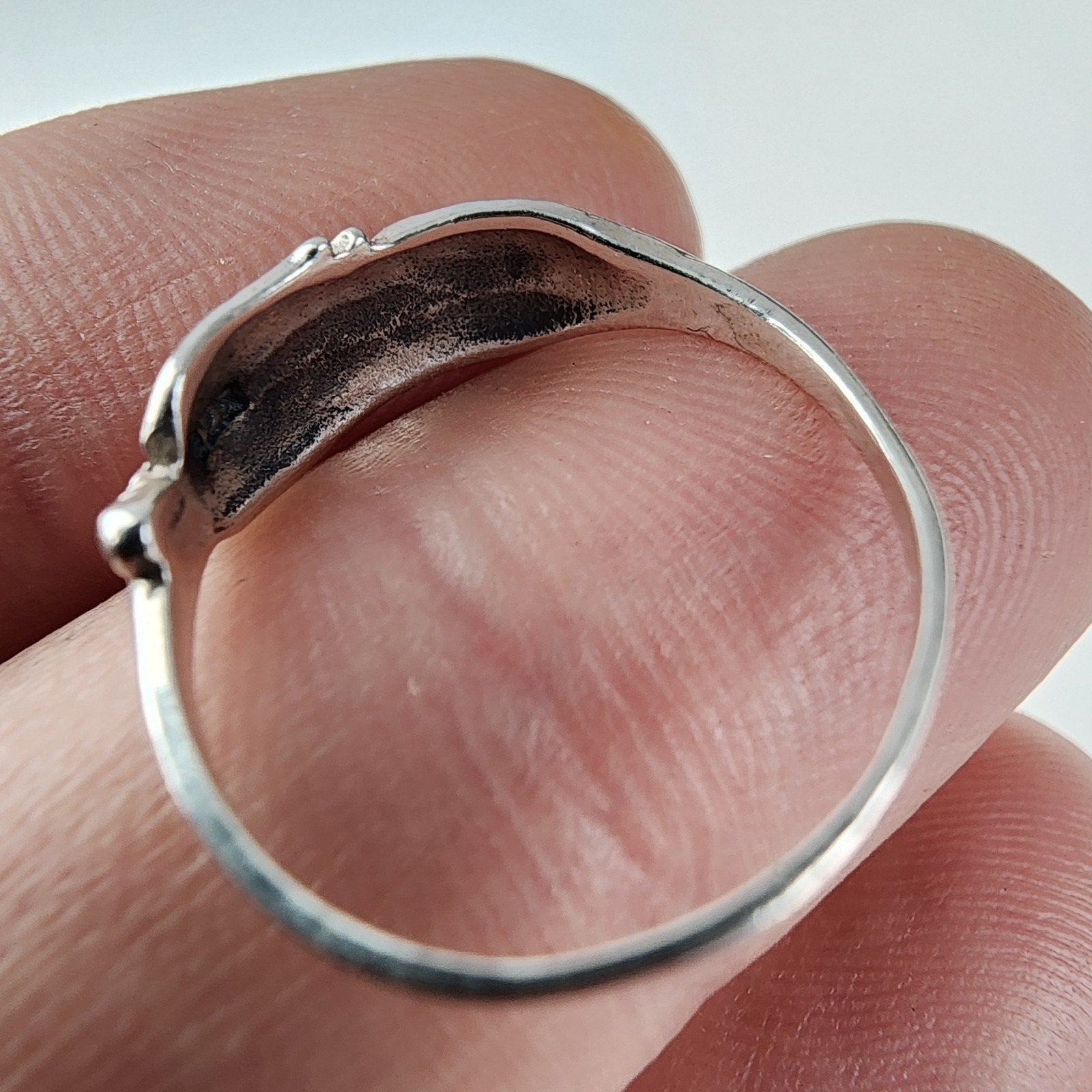 Feather Band Ring Size 7 3/4 Sterling Silver 925 Vintage
