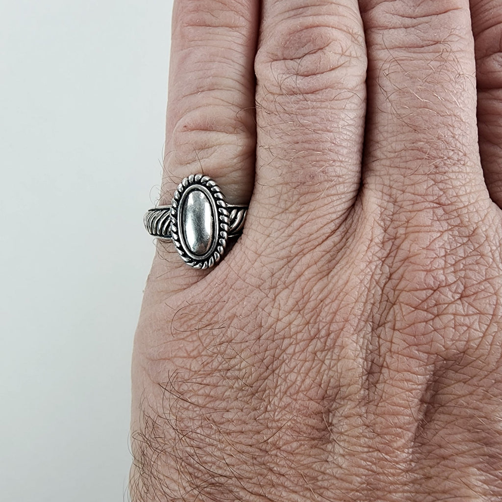 Vintage Brighton Twisted Wire Shield Ring Size 8 1/2 in Sterling Silver 925