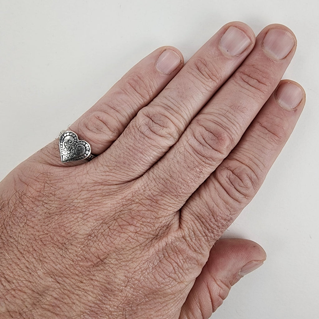 Retired Brighton Ophelia French Quarter Heart Ring Size 7.5 Sterling Silver 925