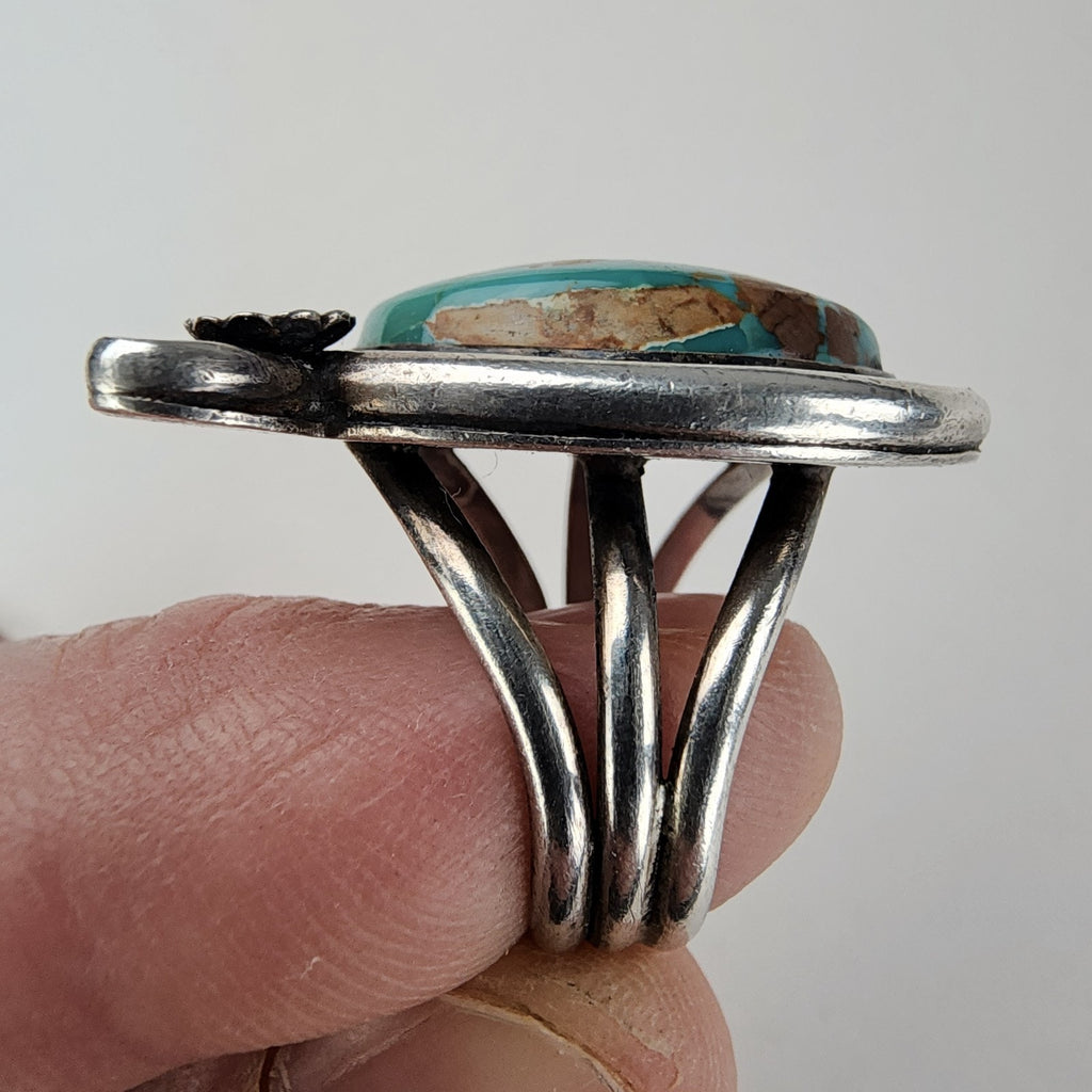 Turquoise Native Ring Size 8 1/2 by Ruben Castillo Sterling Silver 925 New