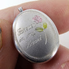Heart Theme Photo Locket Sterling Silver 925 Pendant Vintage
