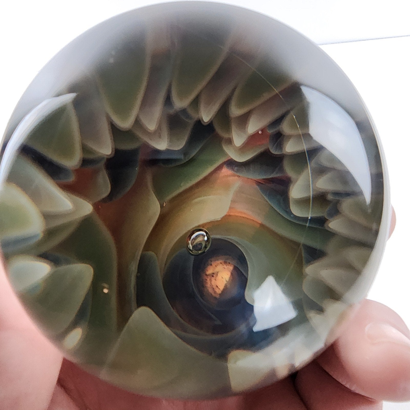 75mm Giant Air Trap Implosion Glass Marble Handmade Borosilicate