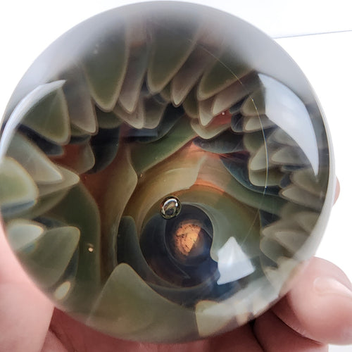 75mm Giant Air Trap Implosion Glass Marble Handmade Borosilicate