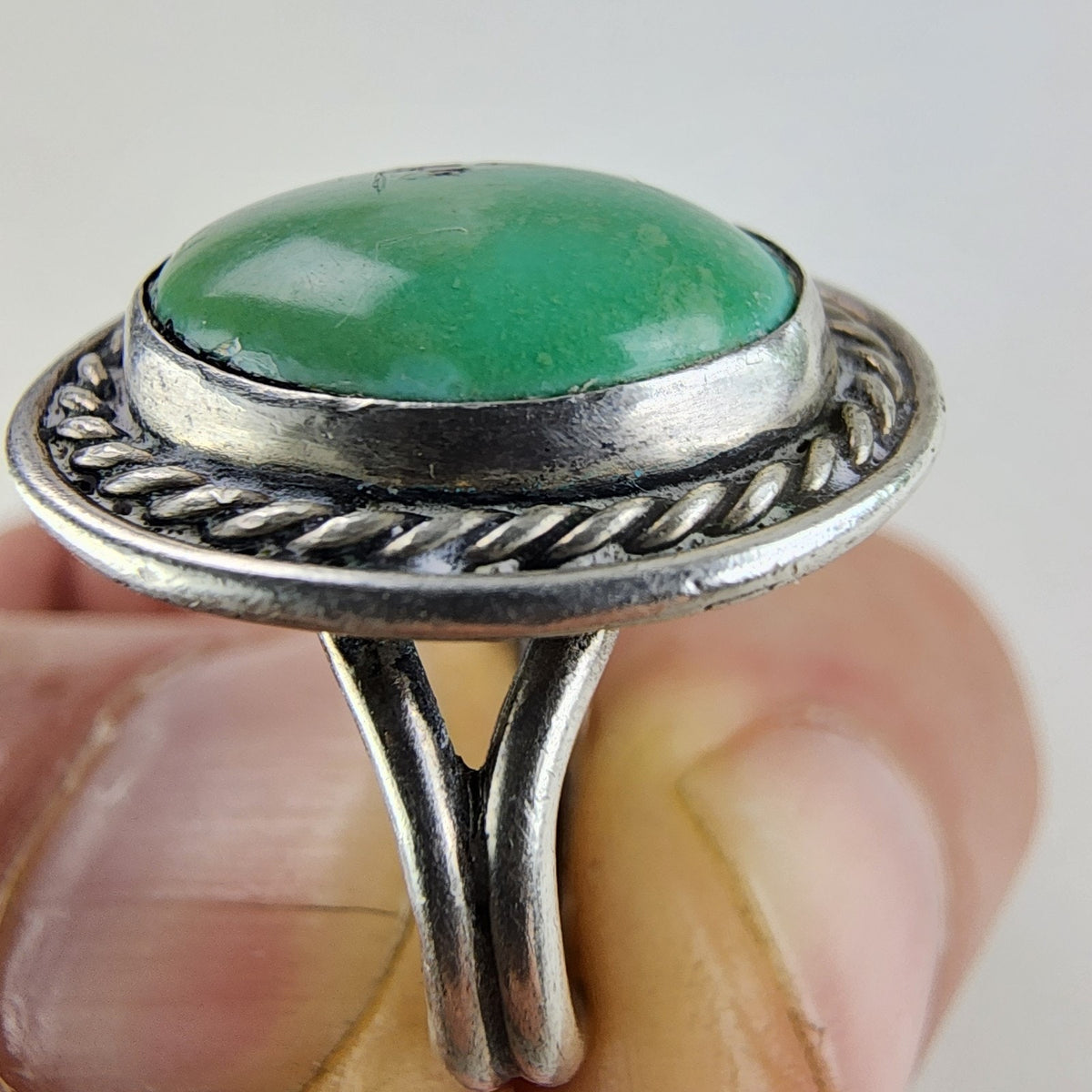 Royston Turquoise Navajo Ring Size 5 3/4 Sterling Silver 925 Vintage Old Pawn