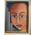 Framed Figural Acrylic Painting Signed Tchula Z 2003